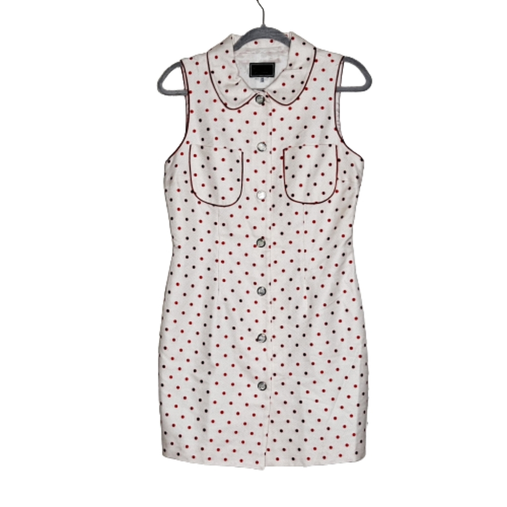 Gianni Versace VERSUS 90s Polka Dot Buttoned Dress Sleeveless 30 /44